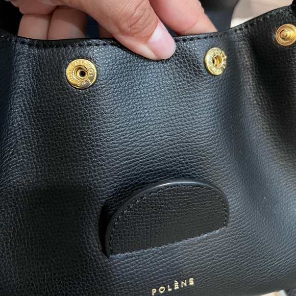 Polene Numero Un Nano Black Textured Leather Women's Crossbody Bag - Picture 12 of 16